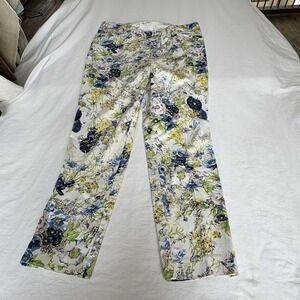 Chico's Women's Garden Party Floral Pants Ankle, Flatters , Slims Sz 15